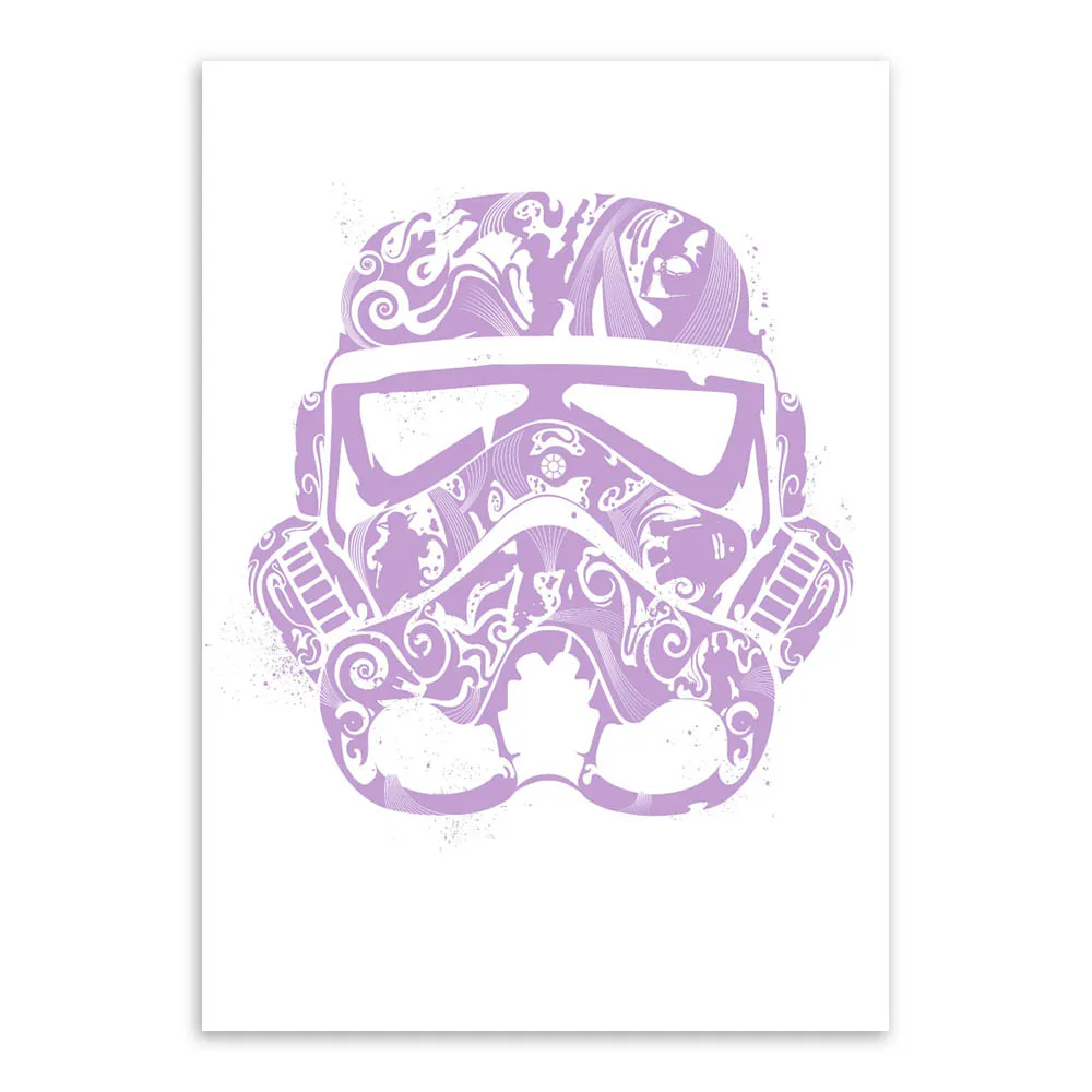 Black White Star Wars Trooper Helmet Mask A4 Pop Movie Art Print Poster Abstract Wall Picture Canvas Painting No Frame Home Deco | Дом и сад