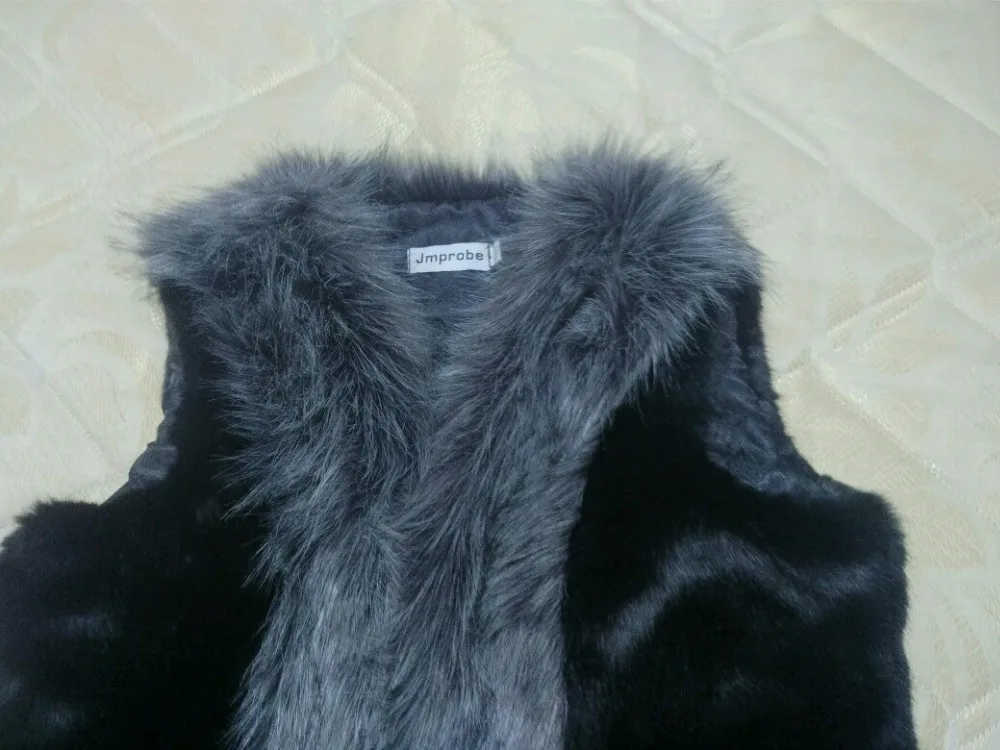 S/6Xl женский лоскутный искусственный норковый меховой жилет пальто большой размер искусственный Лисий воротник зима осень меховой жилет для женщин жилеты K422