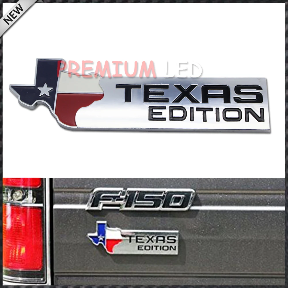 (1) хромированная отделка 3D эмблема Texas Edition значки для Ford F-150 F-250 F-350 (также