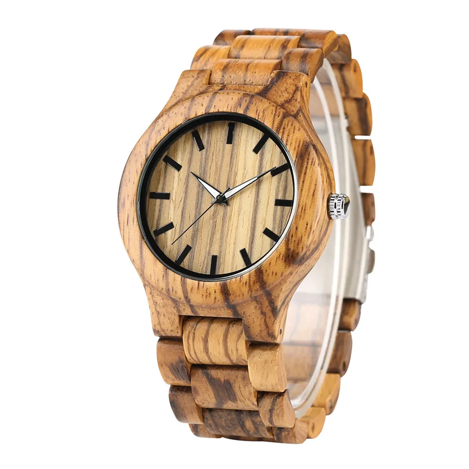 Zebra Wood YISUYA природа полоса деревянные наручные часы для мужчин простой бамбуковый деревянный кожаный ремешок женские часы унисекс часы час подарки на Рождество - Цвет: Zebra Wood