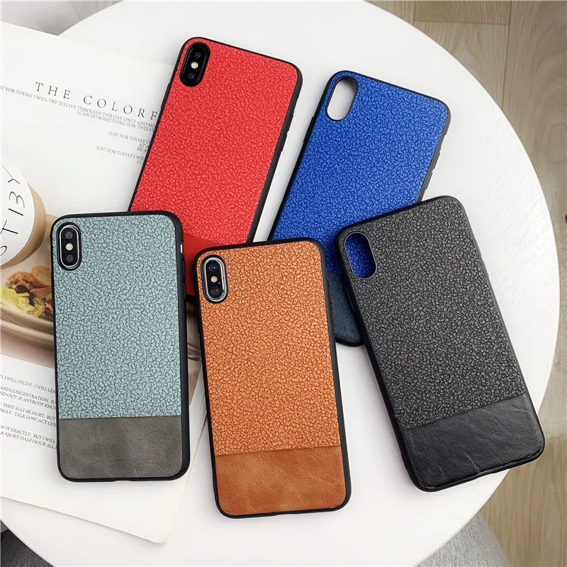 Тонкий ТПУ чехол для iphone X XS MAX XR тонкий гибридный тканевый 8 7 plus 6 6s Бизнес Стиль Coque
