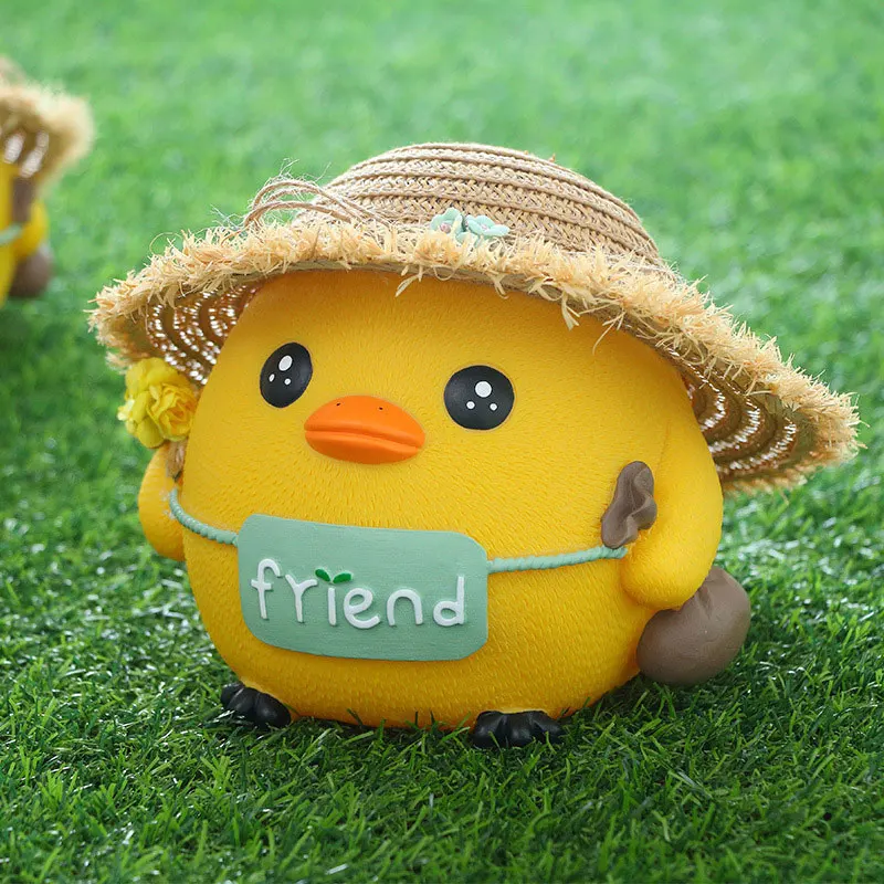 Popular Dec Christmas Dolls Piggy Bank Cartoon Straw Hat Chicken Saving Money Box Lively Home Ornaments Vinyl Gifts for Children | Дом и сад