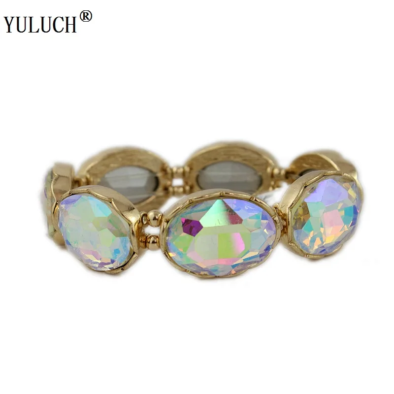 Женский браслет с разноцветными кристаллами простой стиль модные ювелирные