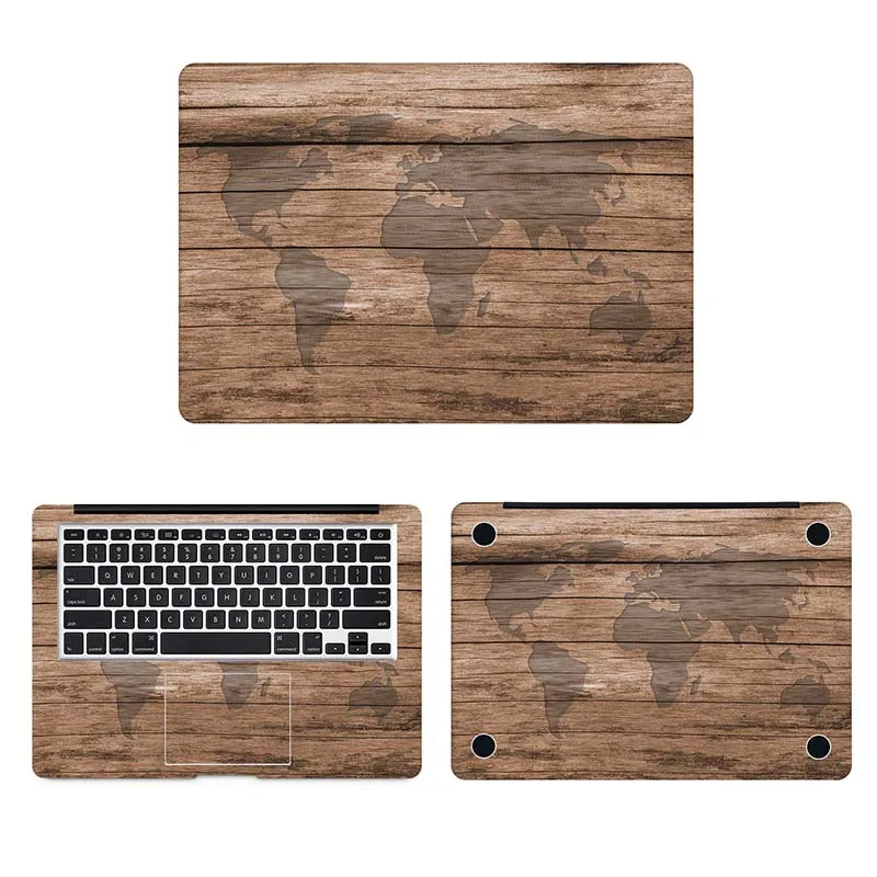 Oak Wood Grain World Map наклейка для ноутбука полное покрытие кожа Macbook Pro Air Retina Mac 11 12 13 15