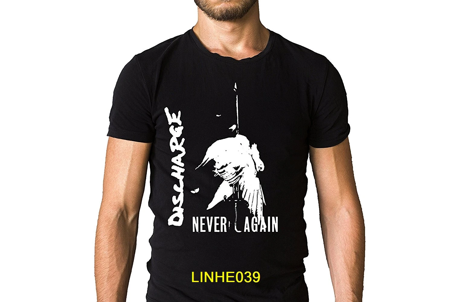 Discharge Never Again 1984 Футболка D beat Hardcore Punk speed Metal летняя хлопковая модная футболка с