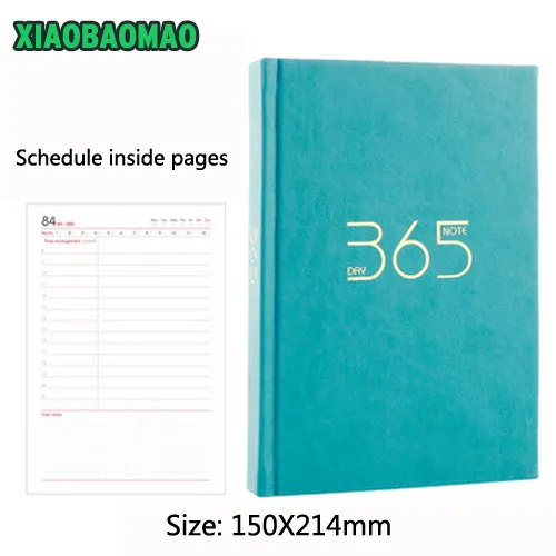 schedule inside page Толстый! Высокое качество! 365 ежедневный план, ежемесячный недельный дневник, блокнот, бумага, 184 листов, планировщик, креативный - Цвет: schedule inside page