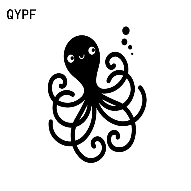 QYPF 13 4 см * 17 6 махающий хвостом и греющий осьминог необычайная виниловая наклейка