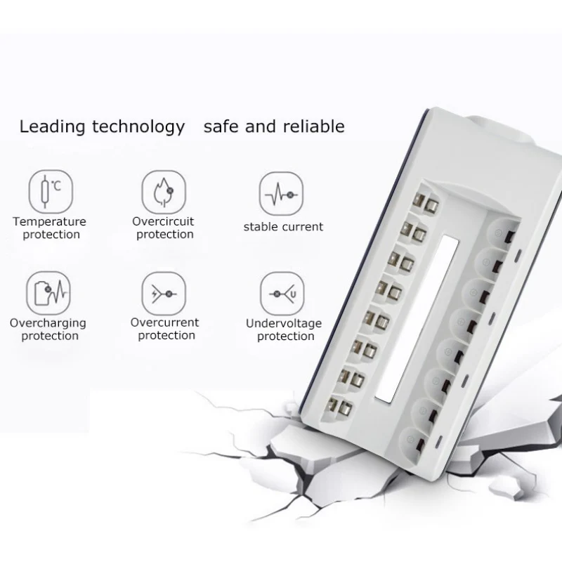 Universal 8 slots Battery Charger Home AC EU US Plug Power Charging Adapter with LED Indicator for AA AAA Batteries hot | Электроника