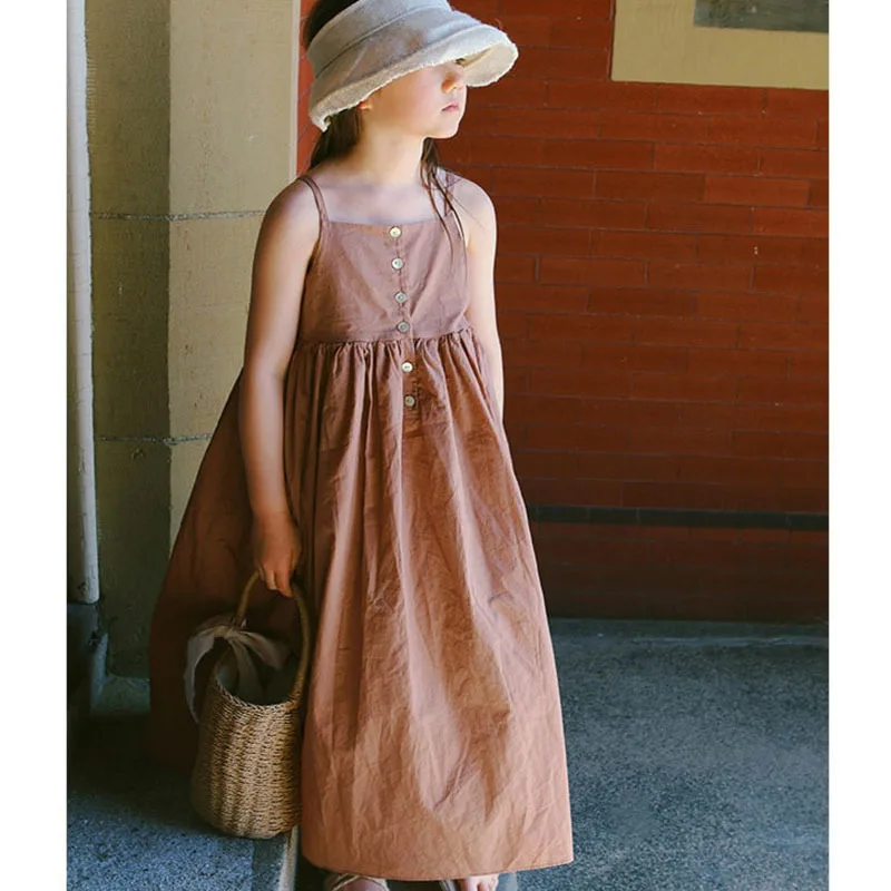 Long children's dress summer 2019 new cotton sleeveless loose banquet girls baby schoolchildren children | Детская одежда и