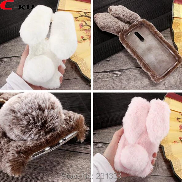 C-ku 3D Rabbit Ear Hair Diamond Bling Fur Soft TPU Case For Samsung Galaxy S8 Active Warm Cute Bowknot Skin Cover Luxury 1pcs | Мобильные