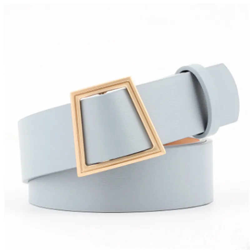 

New 2019 Fashion leather wide strap Female belt without needle Unique Smooth buckle women Belt