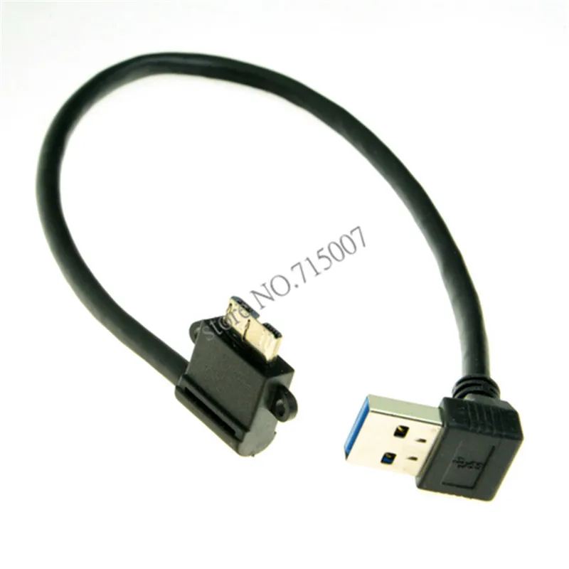Вниз Угловой 90 градусов USB 3 0 к Micro 10Pin левый кабель 20 см для сотового телефона и