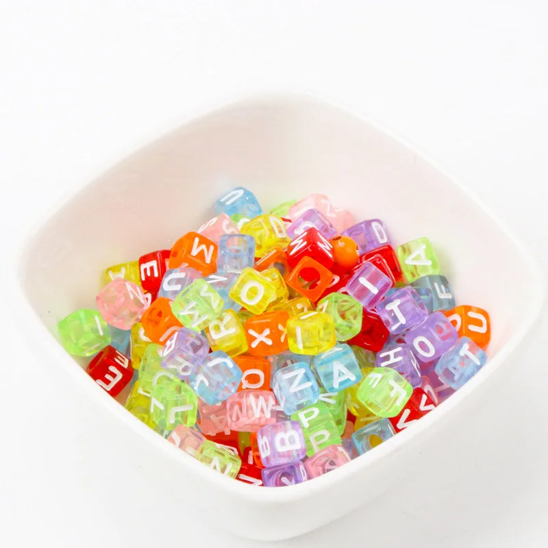 Кубики 100 шт. случайные смешанные белые и черные квадратные буквы алфавит