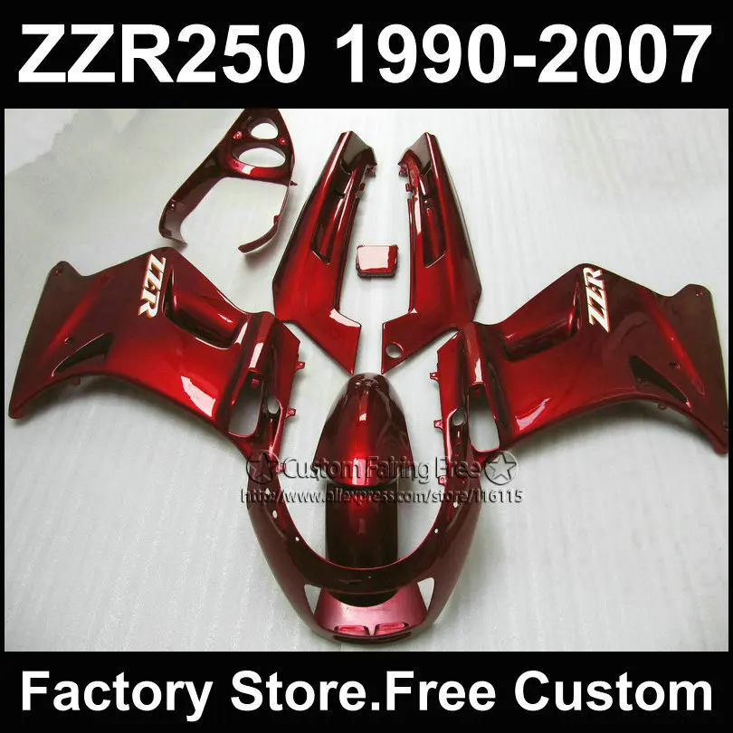 7 подарков набор бесплатных обтекателей для Kawasaki ZZR 250 ZZR250 1990 1992 2007 90 07 темно