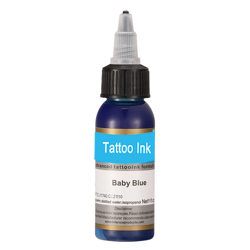 baby blue Краски для татуировки 30 мл 1 унц. Набор пигментных чернил для татуировки 14 цветов для тату-арта комплект U-PICK каждого цвета Прямая поставка - Цвет: baby blue