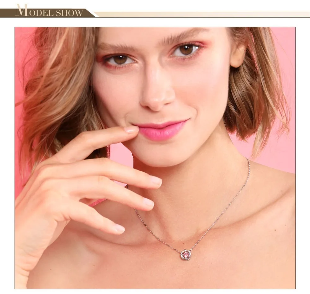 Viennois 925 пробы Серебряная цепочка Ожерелье движение Круглый Круг проложили Стразы кулон кристалл для женщин ювелирные изделия