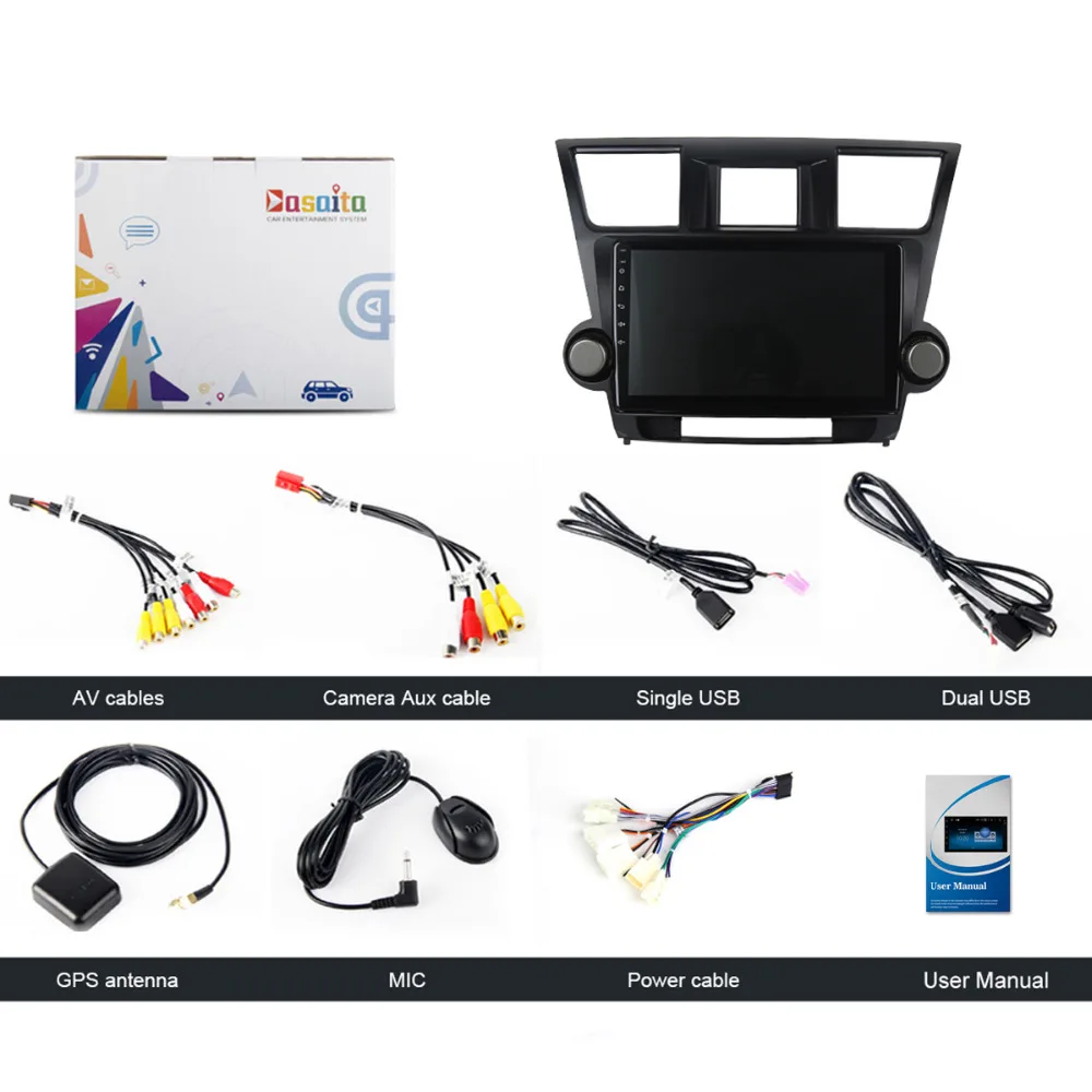 Автомагнитола 1 din с GPS навигацией Android 8 0 для Toyota high Lander мультимедийный центр 2009 2010