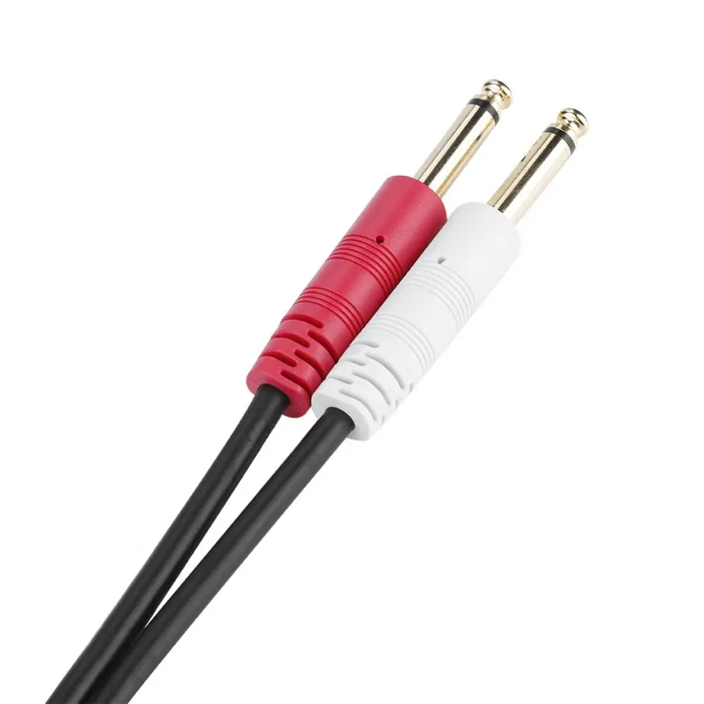 Кабель VBESTLIFE с двойным поворотом 6 35 на 2 разъема RCA кабель KTV аудиолинии до 5 мм