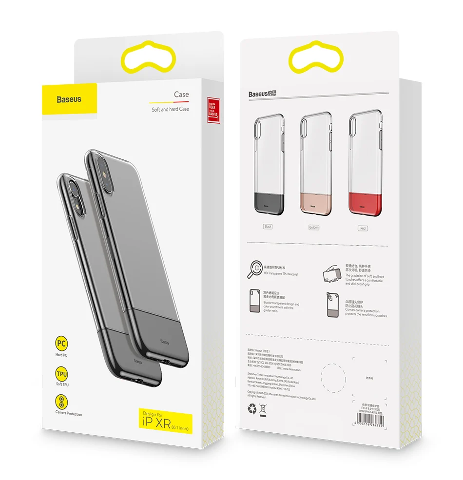 Baseus Прозрачный чехол для iPhone Xs Max Xr X S R Xsmax Coque Мягкий ТПУ силиконовый Жесткий ПК Защитный чехол для iPhone Max Funda