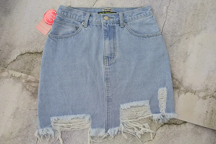 Женская джинсовая юбка карандаш LOGAMI с высокой талией светло синяя|Женские юбки| |