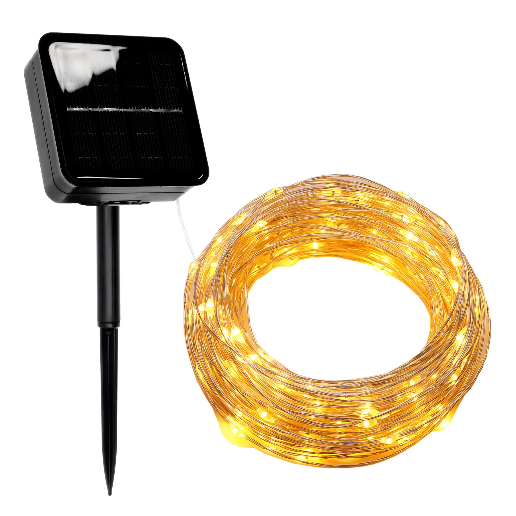Светодиодный светильник на солнечной батарее, уличный Сказочный светильник из медной проволоки, Светодиодная лента, лампа, водонепроницаемая, для свадьбы, Рождества, для декора сада