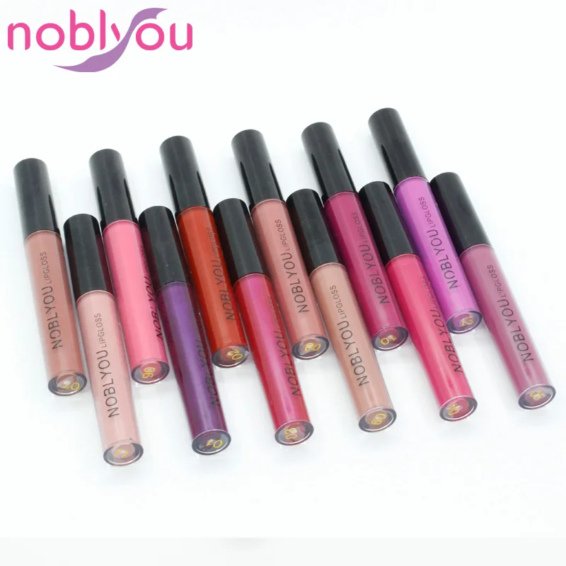 NOBLYOU 12 цветов водостойкая жидкая губная помада металлический блеск для губ