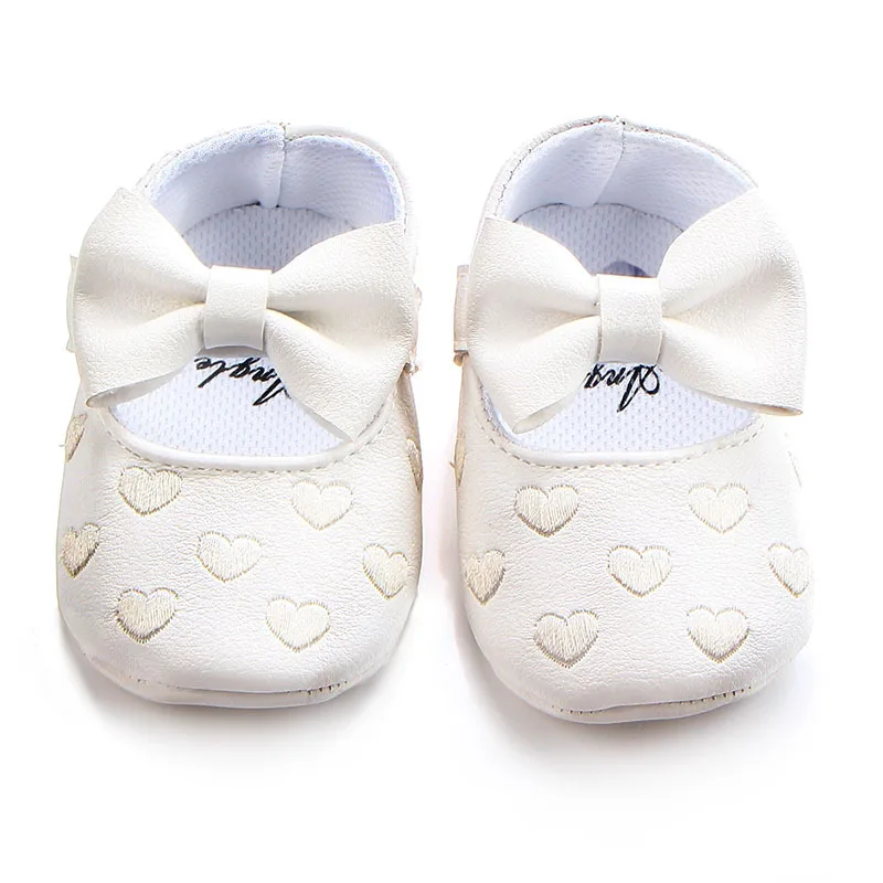 style1 White Новинка; симпатичная обувь для малышей; обувь из искусственной кожи с бантиками для маленьких девочек; нескользящая прогулочная обувь для малышей; обувь для девочек - Цвет: style1 White