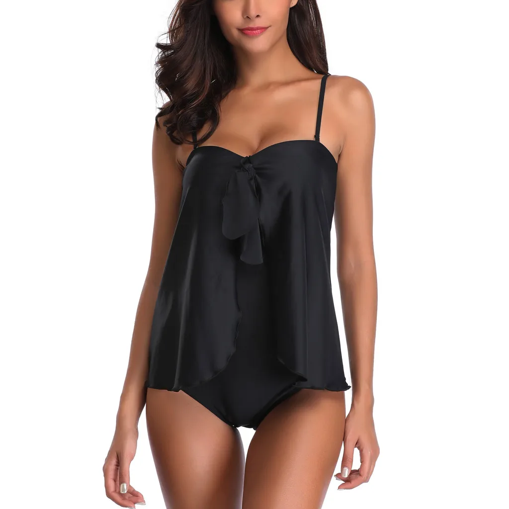 SAGACE двухсекционный костюм Одноцветный купальник кружевной топ труба для женщин