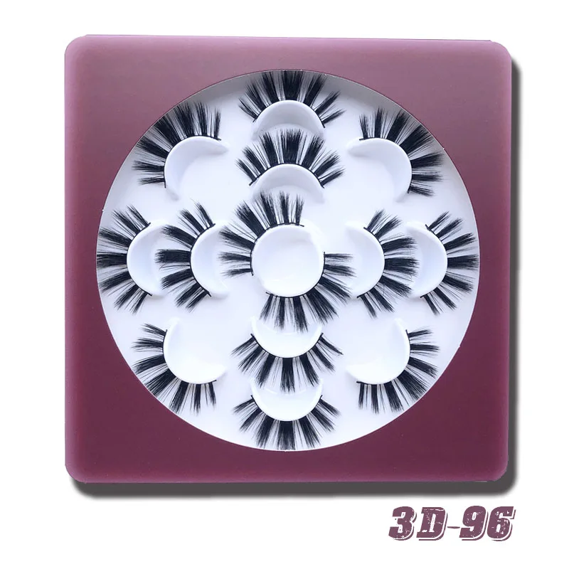 3D-96 VVHUDA 7 пар Накладные ресницы пучок пушистые норковые ресницы Multipack ручной работы длинные натуральные 3D ресницы толстый мех драматический вид - Цвет: 3D-96