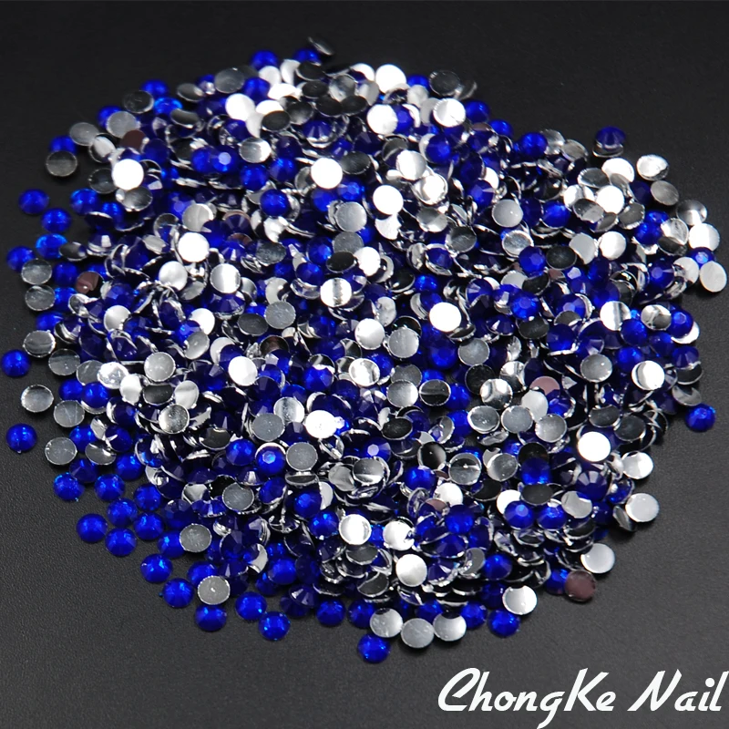 2 мм-6 5 мм сапфировые акриловые стразы с плоской задней стороной для дизайна