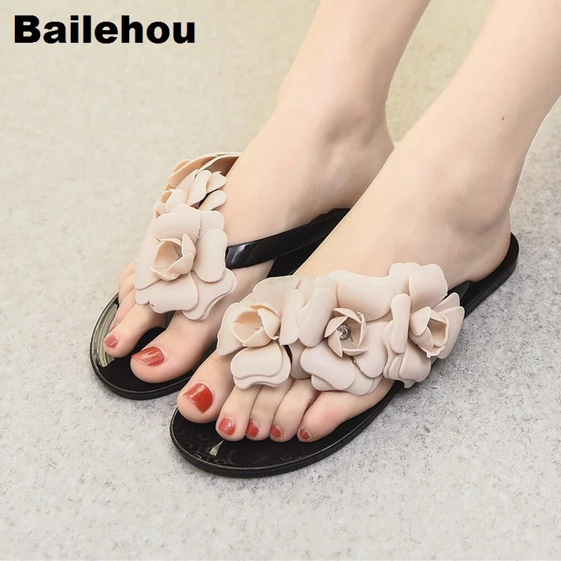 

Bailehou New Fashion Women Footwear Flat Slippers Women Flat Casual Shoes Flower Beach Slipper Flip Flops Sandals Slip On Slides