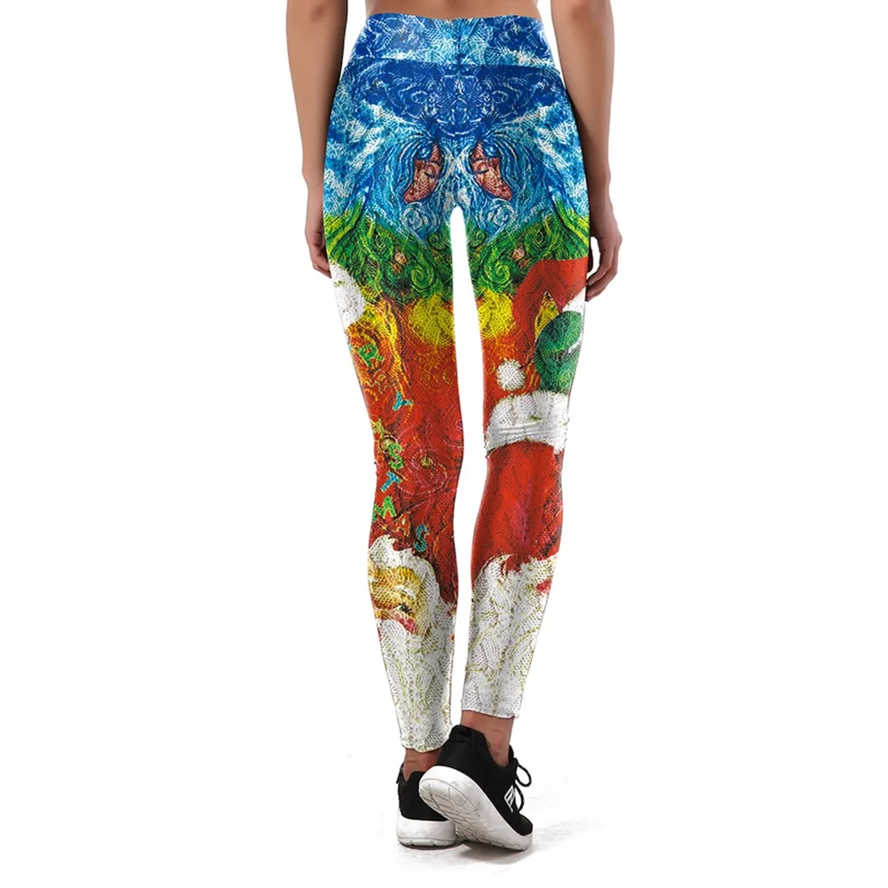 Женские сексуальные штаны для йоги с 3D принтом Спортивные эластичные брюки