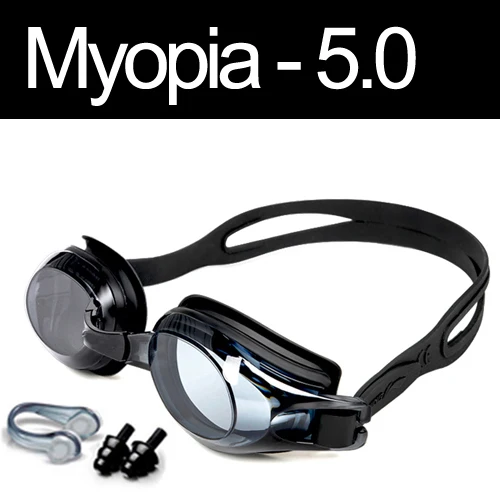 Myopia -5.0 Black Оптические очки для плавания, для детей, анти-туман, рецепт, очки для плавания, для детей 3-15 лет, близорукость, спортивные очки, диоптрий для бассейна - Цвет: Myopia -5.0 Black