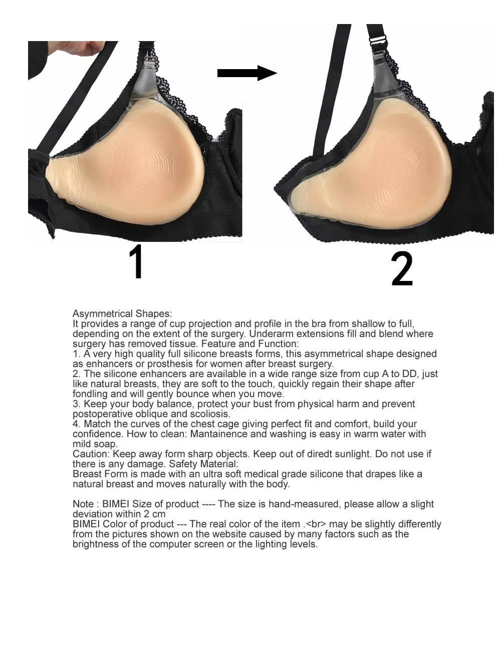 Мягкий силиконовый усилитель груди BIMEI с пряжкой для мастэктомии| |