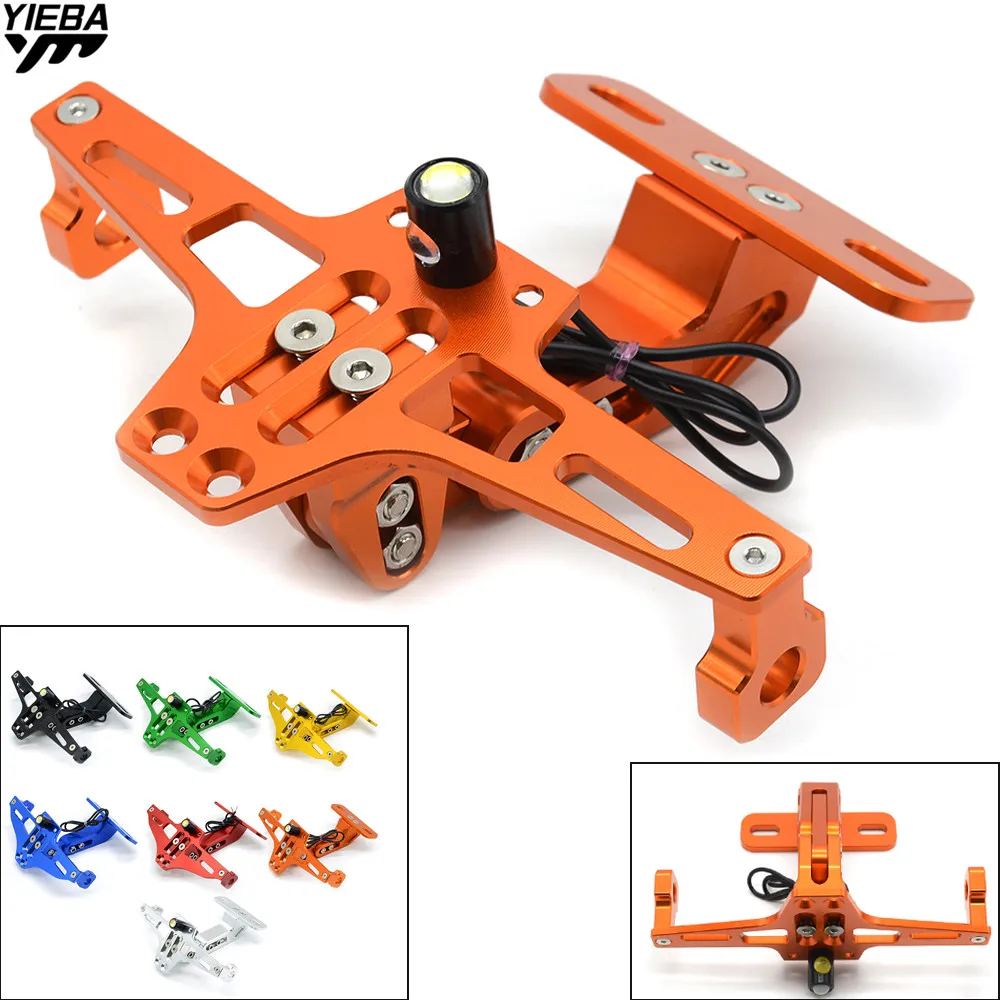 Мотоцикл номерной знак кронштейн держатель с светильник для SX EXC 125 200 250 300 350 400 450