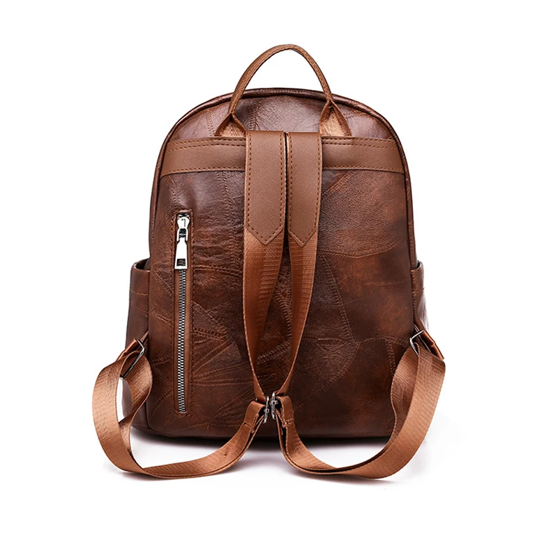 

Jiessie&Angela Women Anti Theft Leather Backpack Rucksack High Quality Back Pack Girls Backpacks Brand Female Vintage Travel Bag