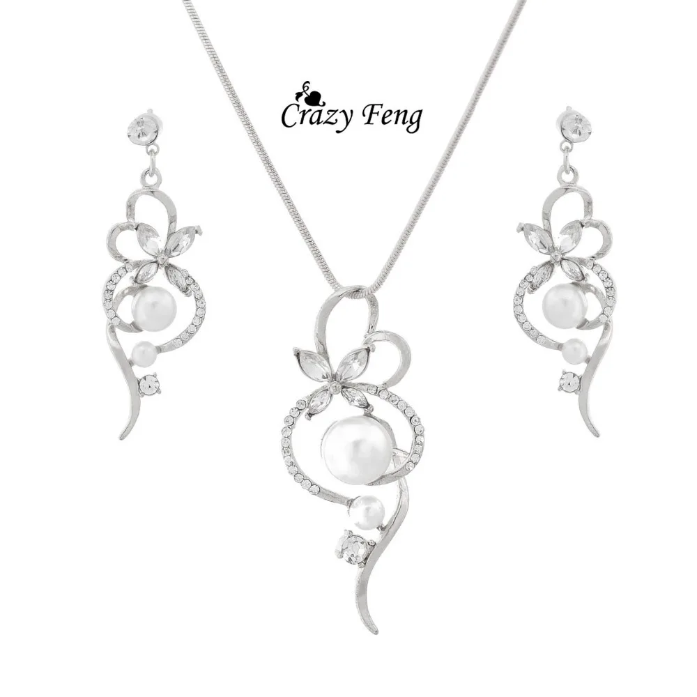 Ожерелье и серьги с кристаллами золотого цвета набор украшений для женщин |