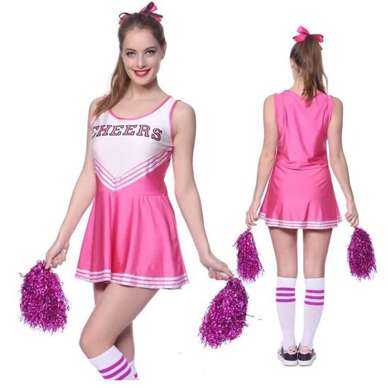 2017 прямая продажа сексуальная школьная Спортивная команда Cheerleader Girl костюмы