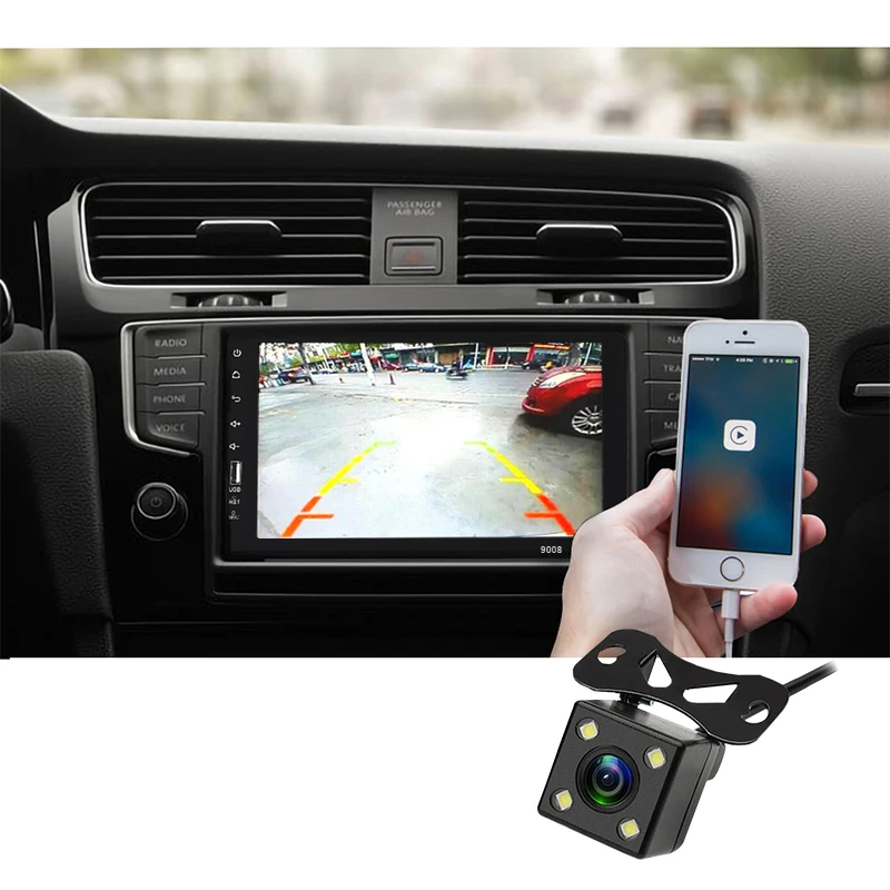 Autoradio car radio for carplay IOS Android Bluetooth TF card touch screen clock and date 9 inch FM MP5 rear view camera input | Автомобили