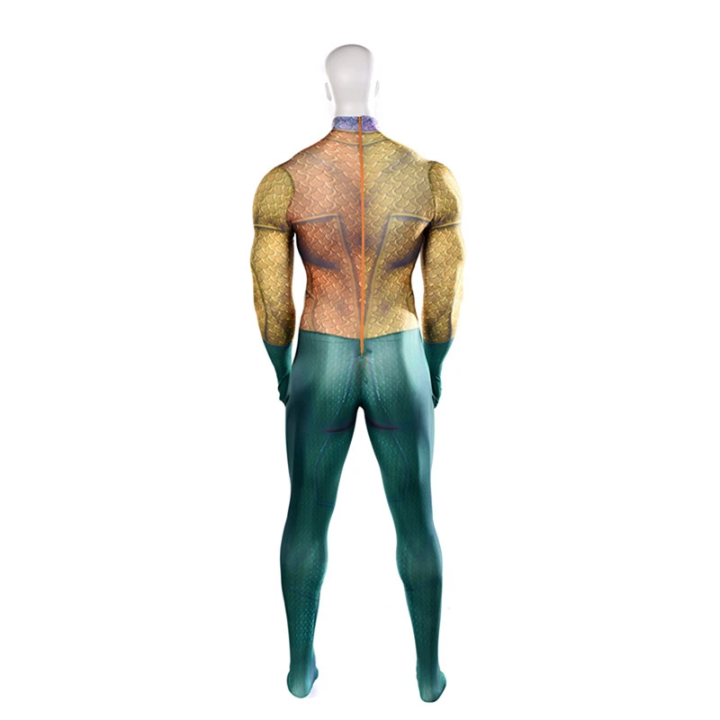 Аниме DC Comic Aquaman Flesh Gold Sea King Косплей зентай костюм Saint Leotard игра шоу реквизит для