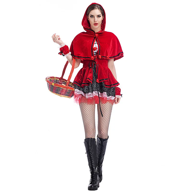 UTMEON настоящая картина маленькая красная шапочка вечерние Бархатные костюмы на