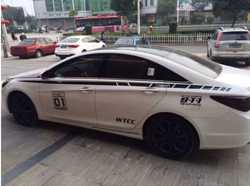 Наклейки для автомобиля с левой стороны пять цветов наклейки кузова