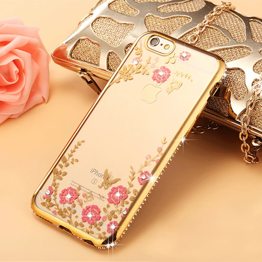 ELETEIL Transparent Flower Fashion Mobile Phone Case for iphone 7 case 6s 6plus 8plus Cover X 5 5E E30 |