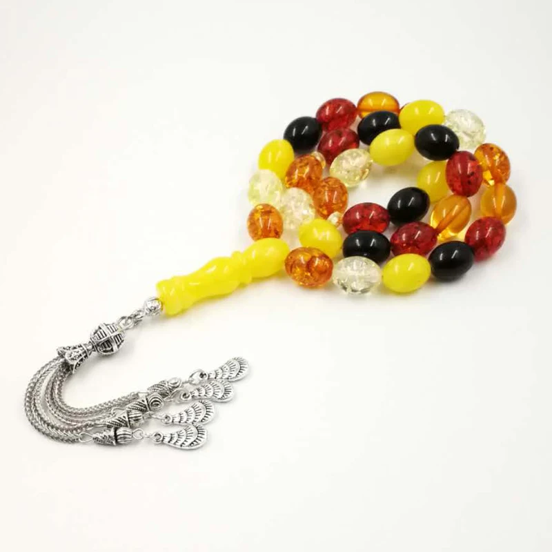 Четки ислам 33 Tasbih искусственный бисер смешанный цвет Мужские аксессуары