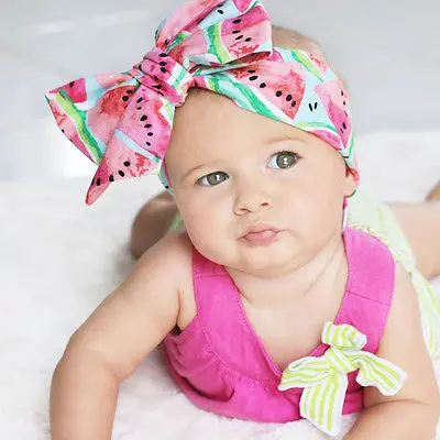Baby Girls Toddlers Floral Flower Cotton Big Bow Hair band Headband Accessories | Детская одежда и обувь