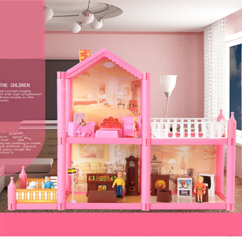 Кукольный домик кукольный с мебелью пластиковый мини Diy Миниатюрные домики
