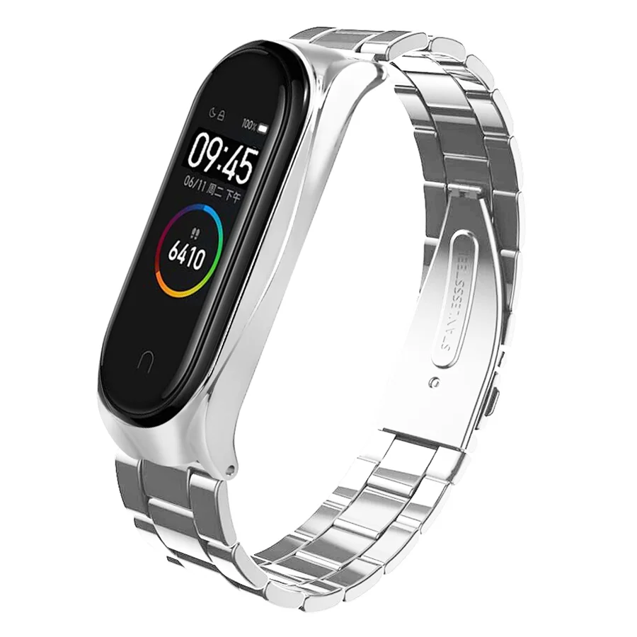 Браслет mi Band 4, металлический ремешок из нержавеющей стали для Xiaomi mi, ремешок 4, браслет mi Band 4, напульсники, регулируемые браслеты, аксессуары