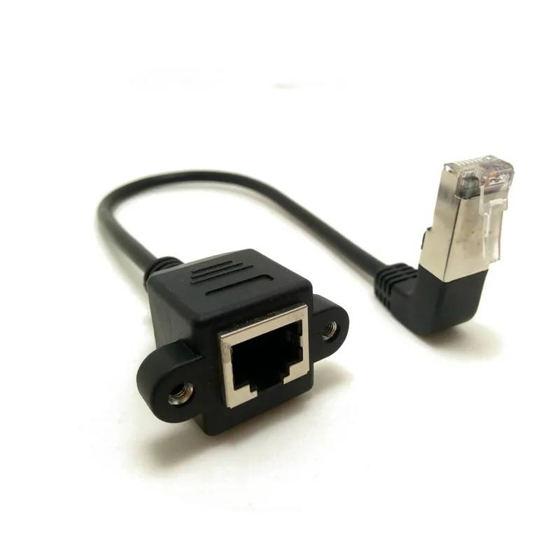 0 3 M-1 5 M Para Baixo Em Angulo de 90 Graus 8P8C FTP STP UTP Cat 5e Lan RJ45 Masculino para Feminino Cabo Extensao Rede E |