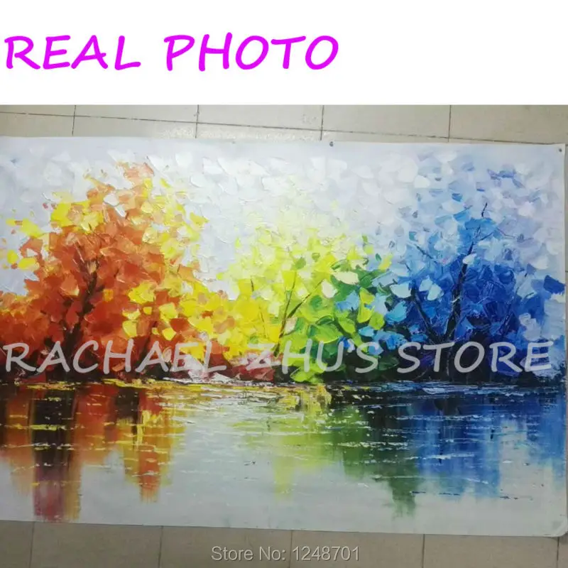 

100% Handpainted Color Tree Knife Modern Oil Painting On Canvas Wall Decor Wall Art Wall Pictures For Living Room Home Decor
