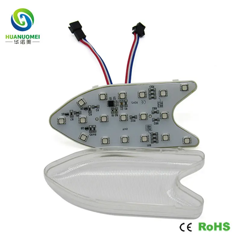 Пиксельная Светодиодная лампа в форме рыбы 24 В ucs1903 18 светодиодов smd 5050